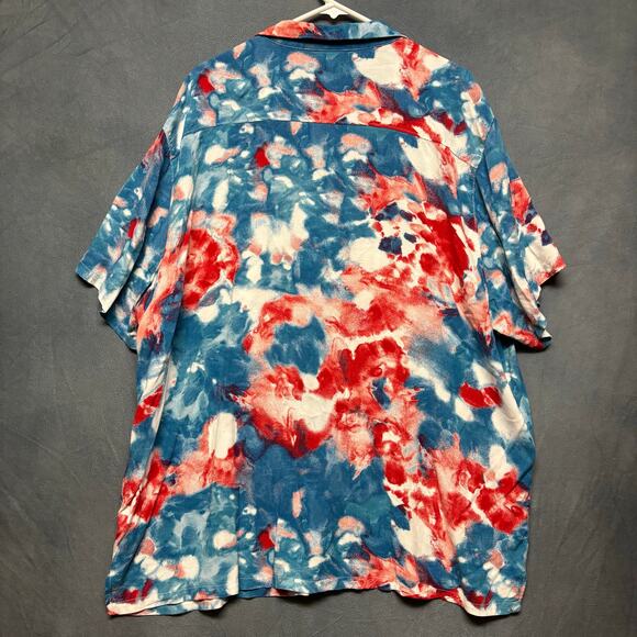 No Boundaries Tie Dye Shirt Casual Button Down Independence Day 4th of July Hot - Picture 2 of 9